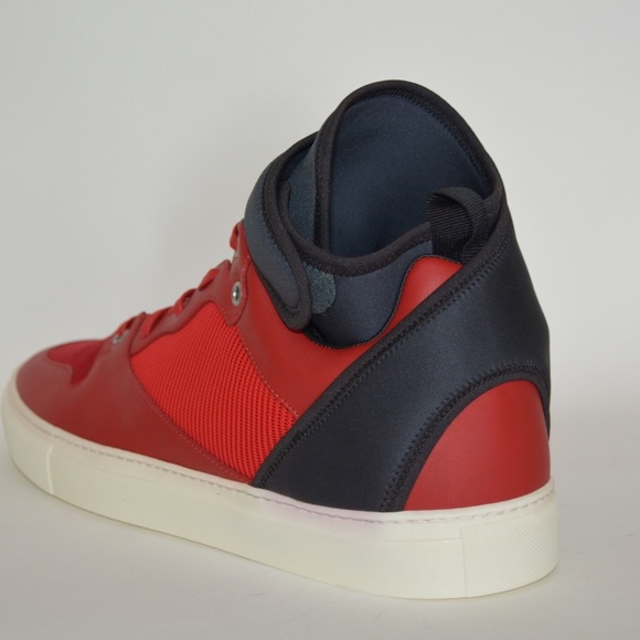 NWT BALENCIAGA MENS NEOPRENE STRAP HITOP LEATHER SNEAKERS - Picture 3 of 10